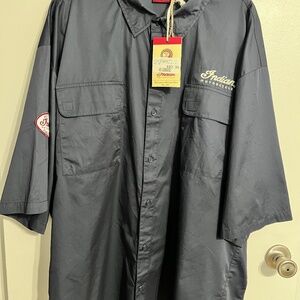 New Indian Motorcycle Men's Navy Blue Casual Button Down Shirt